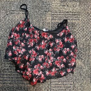 Charlotte Russe Medium Floral crop top with spaghetti straps